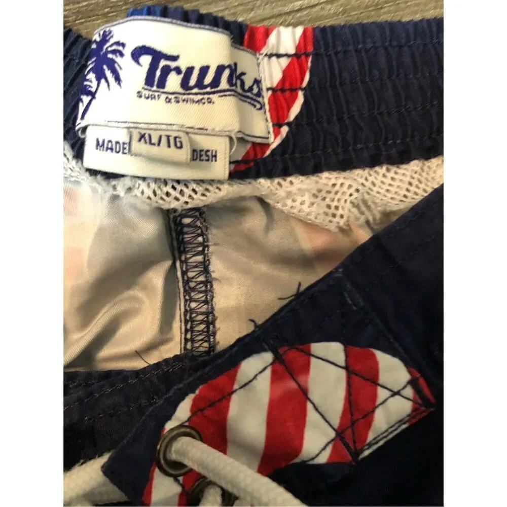 Summer Swimsuit Trunks Surf Swim Swami American Flag Print Swim trunks XL